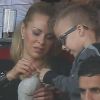 Helena Zeger, compagne de Zlatan Ibrahimovic et ses enfants, Vincent et Maximilian lors du match du PSG face à Sochaux le samedi 29 septembre 2012