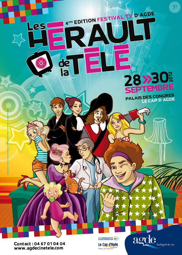 L'affiche du festival "Les Herault de la Télé" au Cap d'Agde, le 28 Septembre 2012.
