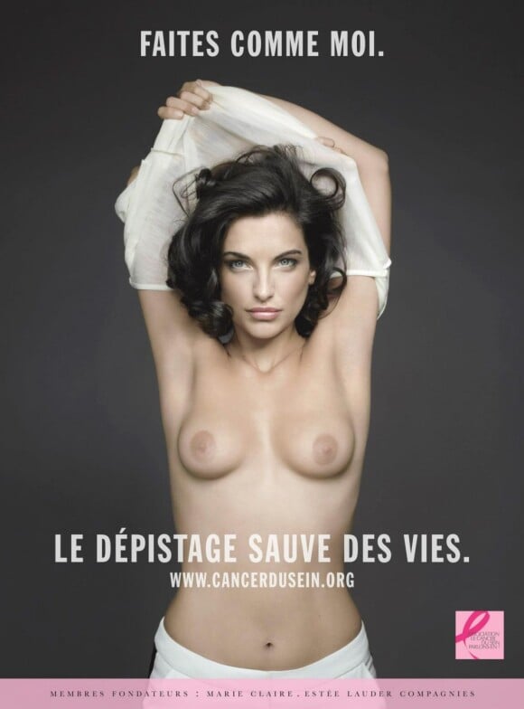 Pauline Delpech seins nus en octobre 2012 pour la Fondation le Cancer du Sein, Parlons-en !
