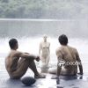 Sophie Hélard, ancienne danseuse du Crazy Horse pose avec Wesley Fofana et Julien Pierre dans l'édition 2013 du calendrier des Dieux du stade 2013