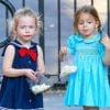 Les filles de Sarah Jessica Parker, Marion et Tabitha font de la trottinette et se défoulent dans un parc avec leurs amies sous les yeux de la nounou, le 5 octobre 2012 à New York