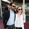 Kate Bosworth et Michael Polish arrivent à l'aéroport de Sydney, le 10 octobre 2012.