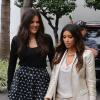 Kim et Khloé Kardashian arrivent au Bal Harbour Shops où elles réalisent une séance photo pour leur ligne de vêtements, Kardashian Kollection. Bal Harbour, le 10 octobre 2012.
