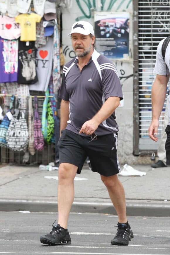 Russell Crowe le 14 juillet 2012 à New York en pleine séance de sport