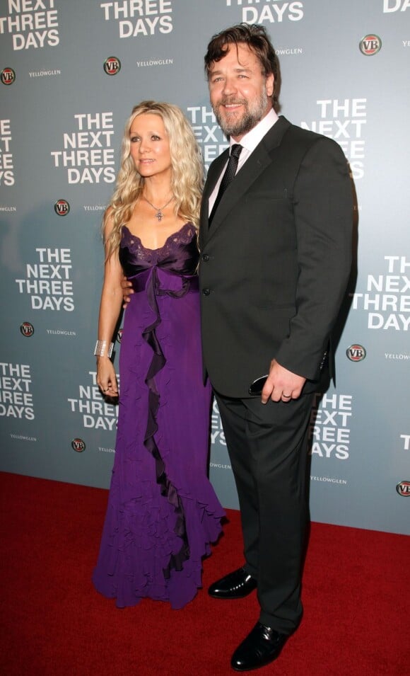 Russell Crowe et sa femme Danielle Spencer le 30 janvier 2011 à Sydney en Australie