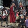 Le tournage du second volet de Thor, The Dark World, en Angleterre le 11 septembre 2012