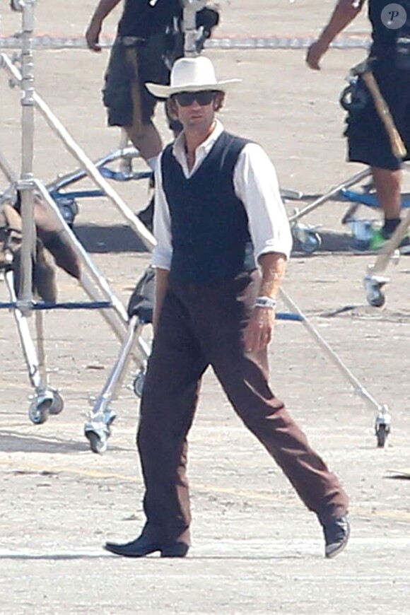Johnny Depp sur le tournage de The Lone Ranger à Arcadia, le 27 septembre 2012.