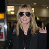 Heidi Klum arrive à l'aéroport d'Heathrow à Londres. Le 16 Octobre 2012.