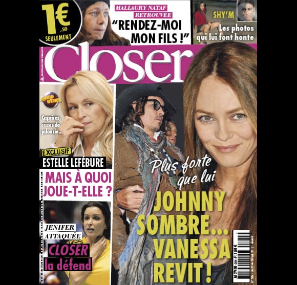 Le magazine Closer en kiosques le samedi 20 octobre 2012.