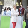 Taylor Swift en tournage pour le clip  Begin Again  dans les rues de Paris le 1er octobre 2012.