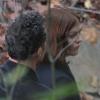 L'actrice Vanessa Paradis, le visage grave, avec John Turturro pour le tournage de Fading Gigolo à New York, le 26 octobre 2012 à New York.