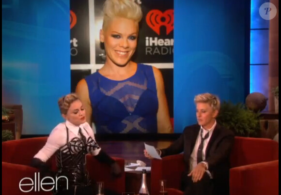 Madonna donne son avis sur Pink avec Ellen DeGeneres, le 22 octobre 2012.