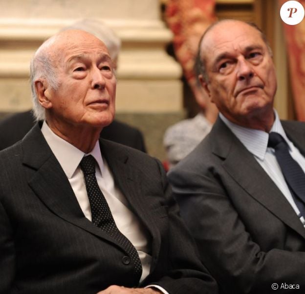 Valéry Giscard d'Estaing et Jacques Chirac le 1er mars 2010 à Paris