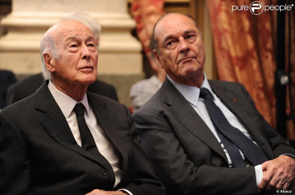 Valéry Giscard d&#039;Estaing et Jacques Chirac le 1er mars 2010 à Paris