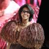 Audrey Pulvar défile lors de la soirée inaugurale qui donne le coup d'envoi du Salon du chocolat le 30 octobre 2012 Porte de Versailles à Paris