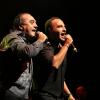 Chico Castillo et Nikos Aliagas lors du concert événement du premier à l'Olympia, le 31 octobre 2012 à Paris