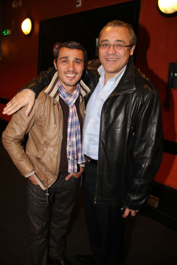 Brahim Asloum et Louis Acariès lors du concert de Chico Castillo le 31 octobre 2012 à l'Olympia à Paris
