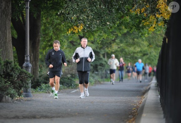 Nicolas Sarkozy, ancien président qui fait désormais du jogging, à New York le 12 octobre 2012