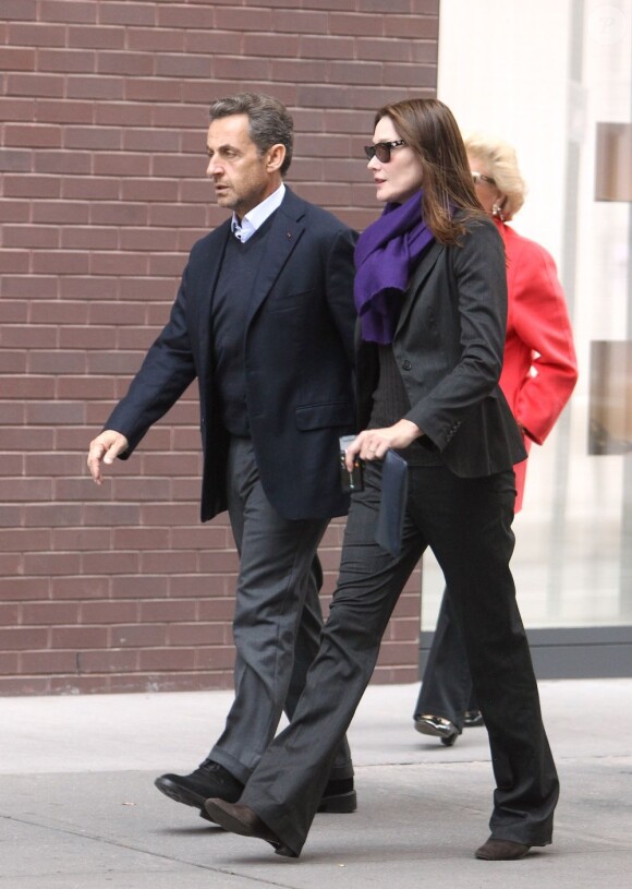 Nikolas Sarkozy et sa femme Carla Bruni-Sarkozy à New York le 14 octobre 2012