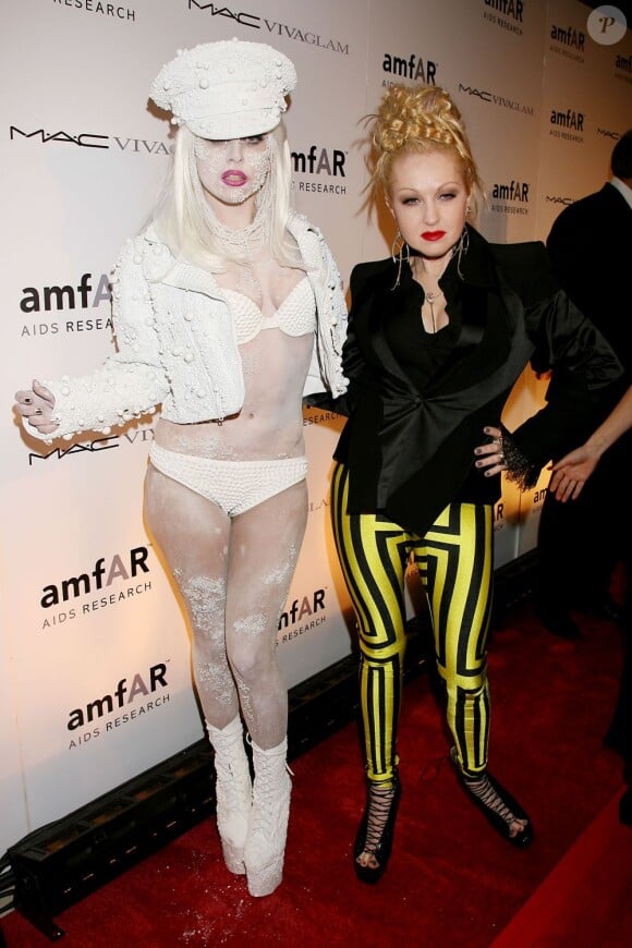 Cyndi Lauper et Lady Gaga à New York, le 10 février 2010.