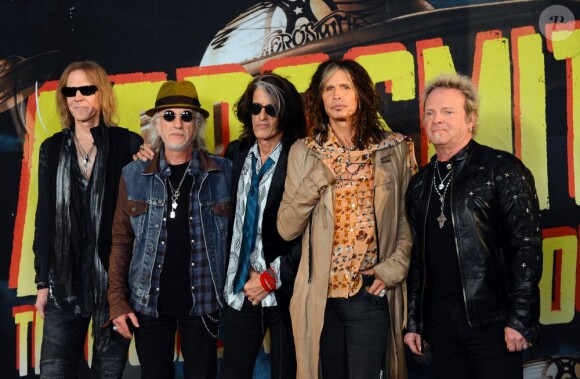 Tom Hamilton, Brad Whitford, Joe Perry, Steven Tyler et Joey Kramer du groupe Aerosmith, à Los Angeles, le 18 septembre 2012.