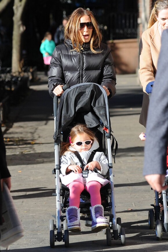 Sarah Jessica Parker et ses filles Marion Loretta et Tabitha Hodge à New York le 9 novembre 2012.