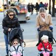 Sarah Jessica Parker affronte le froid avec sa nounou et ses filles Marion Loretta et Tabitha Hodge à New York le 9 novembre 2012.
