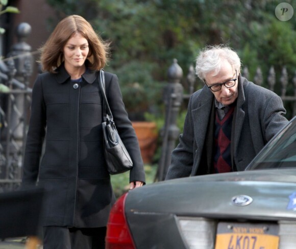Vanessa Paradis et Woody Allen sur le tournage du film Fading Gigolo à New York le 12 novembre 2012