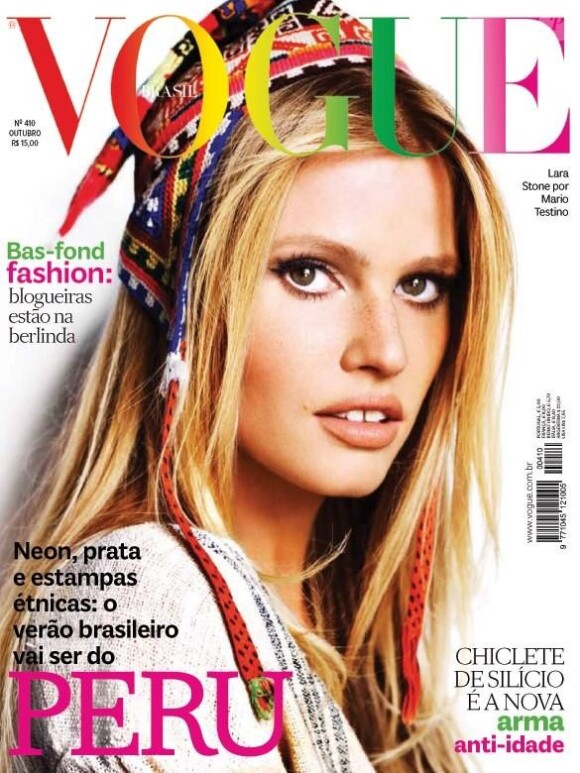 Lara Stone en couverture de Vogue Brésil