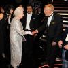 Soirée du 100e gala du Royal Variety au Royal Albert Hall, à Londres, le 19 novembre 2012, en présence de la reine Elizabeth II et du prince Philip.