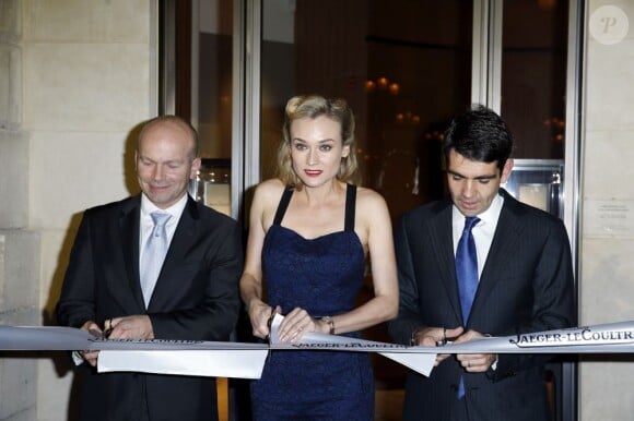 Diane Kruger, ambassadrice Jaeger-LeCoultre, inaugure la nouvelle boutique de la marque, place Vendôme à Paris le 20 novembre 2012