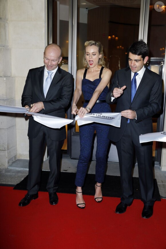 Diane Kruger, ambassadrice Jaeger-LeCoultre, inaugure la nouvelle boutique de la marque, place Vendôme à Paris le 20 novembre 2012