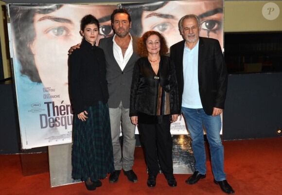 Audrey Tautou, Gilles Lellouche, Catherine Arditi et Francis Perrin lors de l'avant-première de Thérèse Desqueyroux à Paris le 20 novembre 2012