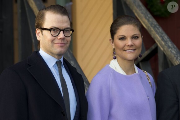 Victoria et Daniel de Suède le mercredi 21 novembre 2012, en visite à Fagersta, dans le comté de Västmanland.