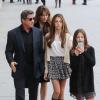 Sylvester Stallone, sa femme Jennifer Flavin et leurs filles quittent l'hôtel Crillon pour se rendre musée des Arts Décoratifs à Paris. Le 22 novembre 2012.