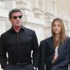 Sylvester Stallone et sa fille Sistine quittent l'hôtel Crillon pour se rendre musée des Arts Décoratifs à Paris. Le 22 novembre 2012.