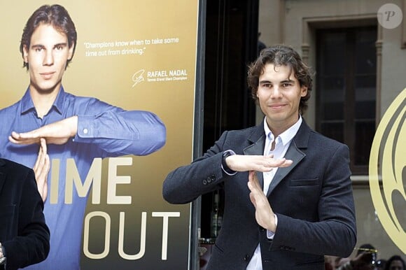 Rafael Nadal lors du lancement de la campagne Champions drink responsibly signée Bacardi, le 26 novembre 2012