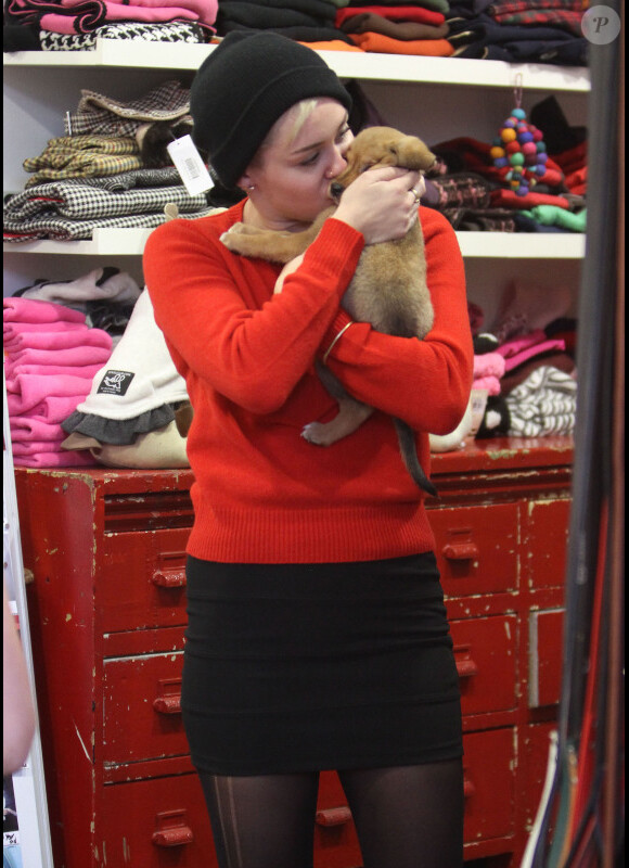 Miley Cyrus se rend dans une animalerie avec sa soeur Noah et sa mere Leticia à Los Angeles le 26 Novembre 2012.