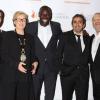 Olivier Nakache, Meryl Streep, Omar Sy, Eric Toledano et Harvey Weinstein apportent leur soutien à la Fondation Christopher & Dana Reeve lors d'une soirée à New York, le 28 novembre 2012.