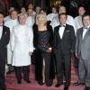 Bernard Montiel, Amanda Lear et les Maîtres Cuisiniers de France au dîner de gala de la Croix-Rouge à Paris le 29 novembre.