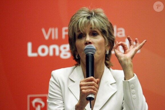 L'icône Jane Fonda fait la promotion de son roman Prime Time à Sao Paulo, le 27 novembre 2012.