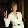 Jane Fonda pétille et affiche son bonheur pour la promo de son roman Prime Time à Sao Paulo (Brésil), le 27 novembre 2012.