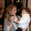 Céline Dion quitte le George V à Paris avec son mari René Angélil et ses enfants, René-Charles, Nelson et Eddy, le 30 novembre 2012.