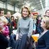 La princesse Mathilde de Belgique à Peutie le 1er décembre 2012 pour la 8e Journée Nationale Info-Familles (JNIF) consacrée aux proches des militaires belges oeuvrant pour la paix à l'étranger.