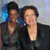 Roselyne Bachelot et Hapsatou Sy lors de la soirée d'Edouard Nahum afin de présenter sa nouvelle collection Maya au Vip Room à Paris, le 4 Decembre 2012