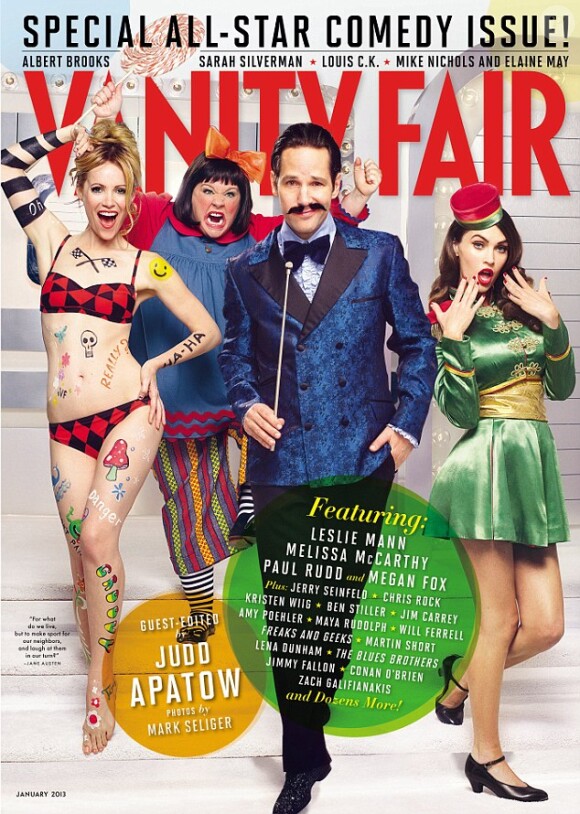Couverture du Vanity Fair "All Star" spéciale comédie avec Megan Fox et le cast de 40 ans : Mode d'emploi.