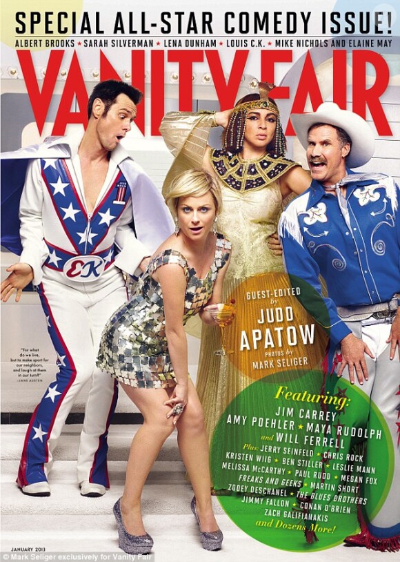 Seconde couverture spéciale comédie du Vanity Fair avec Will Ferrell et Jim Carrey aux côtés d'Amy Poehler et Maya Rudolph.