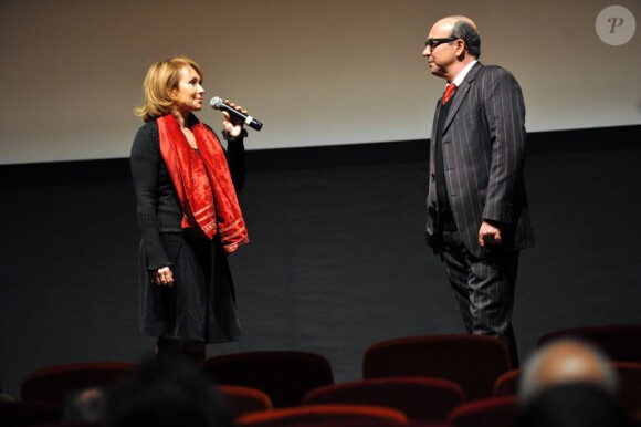 Daisy d'Errata et Karl Zéro présentent leur documentaire "Moi, Luka Magnotta" de Karl Zéro et Daisy d'Errata au cinéma Elysées Biarritz à Paris le 5 décembre 2012.