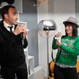 Nikos Aliagas et Alizée s'amusent à la soirée de lancement de l'appareil photo Olympus 'Pen Lite' à la boutique Ephemere Olympus à Paris le 6 Decembre 2012.