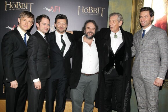 Le casting du film à l'avant-première du Hobbit : Un voyage inattendu à New York, le 6 décembre 2012.